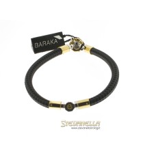 BARAKA' bracciale in oro giallo e bianco 18kt con caucciù referenza BR21040 new